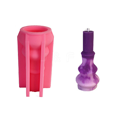 Ribbed Pillar Geometry Scented Candle Silicone Molds DIY-G106-01E-1