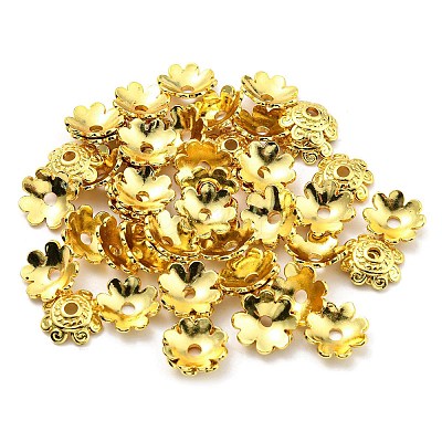 Rack Plating Brass Bead Cap KK-F856-02B-G-1