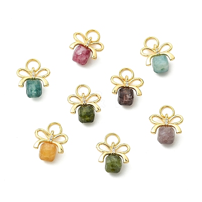 Natural Multicolor Tourmaline Pendants PALLOY-JF05638-02-1