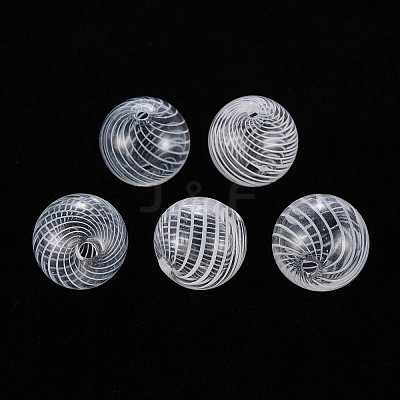 Transparent Handmade Blown Glass Globe Beads X-GLAA-T012-33B-1