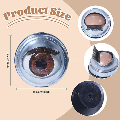 10 Pairs Iron & Plastic Blinkable Craft Eye DIY-GL0005-20B-1