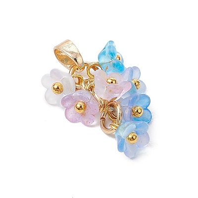 8Pcs Flower Acrylic Charms PALLOY-JF03591-1