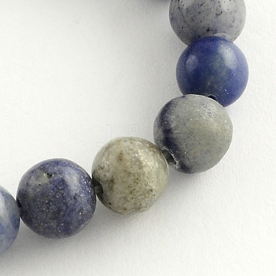 Round Dyed & Heated Natural Blue Aventurine Beads Strands G-R254-10mm-1