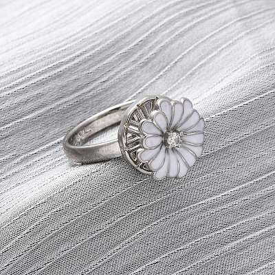 Brass Micro Pave Cubic Zirconia Rotating Finger Rings RJEW-S636-04P-1