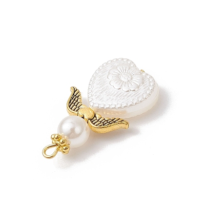 ABS Plastic Imitation Pearl Pendants PALLOY-JF04135-1