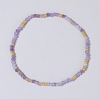 Natural Amethyst Beaded Strertch Bracelets LD6685-2-1