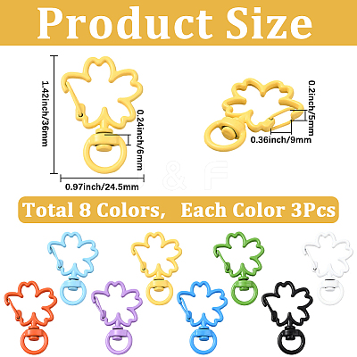 24Pcs 8 Colors Baking Paint Zinc Alloy Swivel Clasps FIND-SC0020-78-1