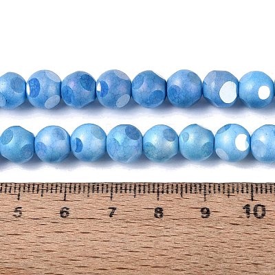 Ombre Effect Dyed Electroplate Opaque Glass Beads Strands EGLA-Q130-01A-06-1