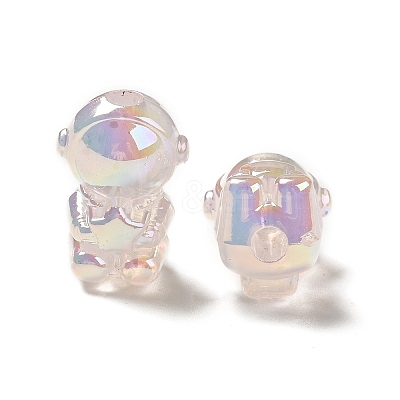 UV Plating Rainbow Iridescent Acrylic Beads PACR-M002-06D-1