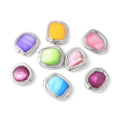 Electroplated Natural Shell Beads KK-P305-05P-1