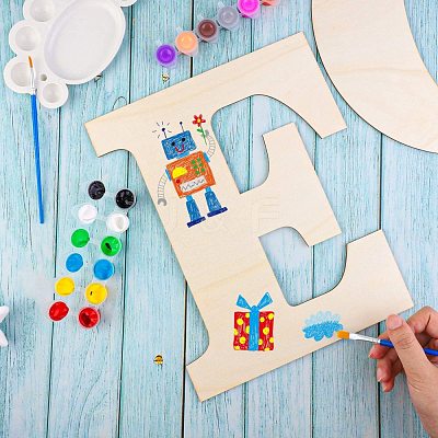 Letter Unfinished Wood Blank Cutouts DIY-ZX040-01E-1