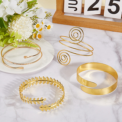 4Pcs 4 Styles Upper Arm Cuff Band AJEW-GF0010-91-1