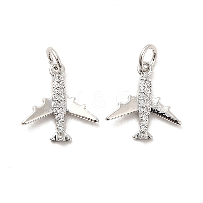 Rack Plating Brass Micro Pave Cubic Zirconia Charms KK-K270-39P-1