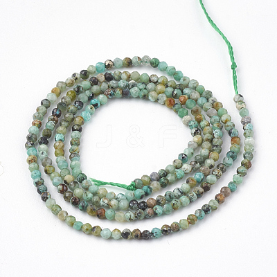 Natural African Turquoise(Jasper) Beads Strands G-T064-18-3mm-1