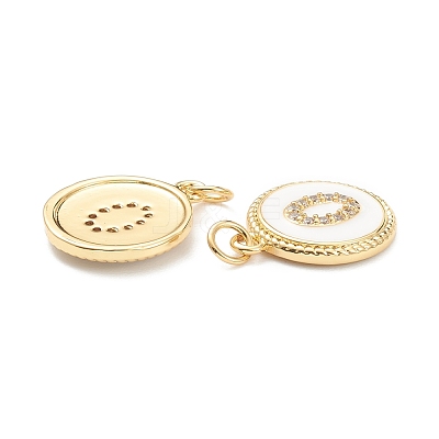 Brass Micro Pave Clear Cubic Zirconia Charms ZIRC-I052-16G-00-1