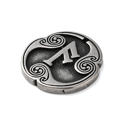 Rune Letters Alloy Pendants PALLOY-S193-01AS-04-1