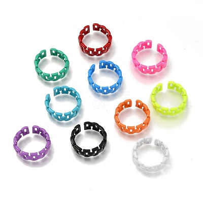 Spray Painted Brass Cuff Rings KK-I683-24-1