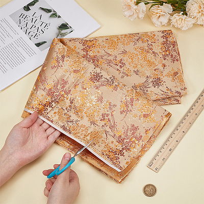 Flower Pattern Polyester Fabric DIY-WH0504-904D-1
