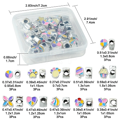 33Pcs 11 Styles CCB Plastic Large Hole Beads CCB-FS0001-12-1