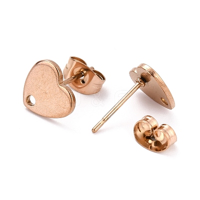 Ion Plating(IP) 304 Stainless Steel Stud Earring Findings STAS-I183-07A-07RG-1