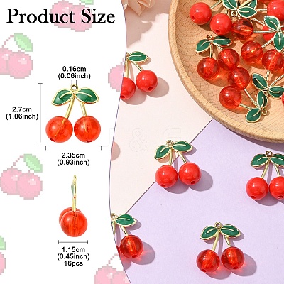 16Pcs 2 Styles Alloy Enamel & Acrylic Pendants ENAM-YW0005-65-1