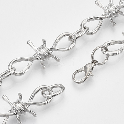 Alloy Barb Wire Necklaces X-NJEW-R254-01A-P-1