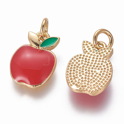 Brass Enamel Charms KK-L185-29G-1