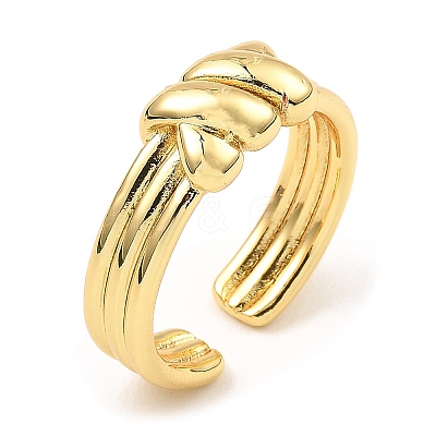 Brass Open Cuff Rings RJEW-M152-01G-1
