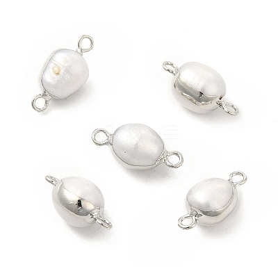 Natural Pearl Connector Charms PEAR-P004-50P-1