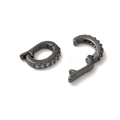 Brass Micro Pave Cubic Zirconia Fold Over Clasps KK-H487-10B-1