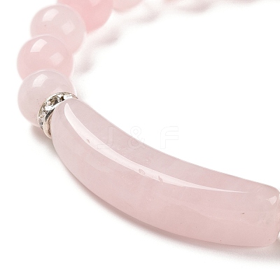 Natural Rose Quartz Beads Charm Bracelets BJEW-K164-B11-1