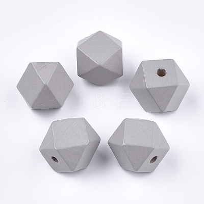 Painted Natural Wooden Beads WOOD-Q040-017B-10-1