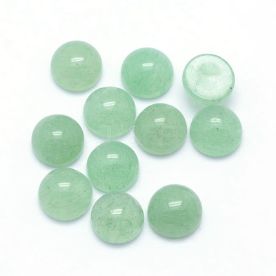 Natural Green Aventurine Cabochons X-G-P393-R15-6mm-1