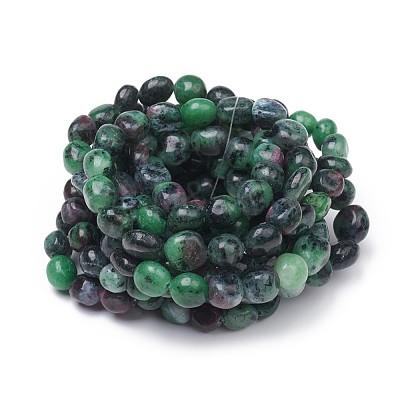 Natural Ruby in Zoisite Stretch Beaded Bracelets BJEW-K213-C07-1