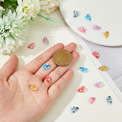 24Pcs 6 Colors Resin Rhinestone Cabochons MRMJ-HY0002-50-1