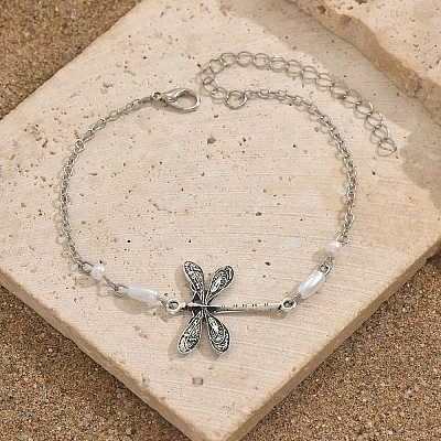 Dragonfly Alloy Link Chain Anklets for Women FS-WG88D05-01-1