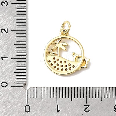 Brass Micro Pave Cubic Zirconia Pendants LS-KK-P343-01A-G-1