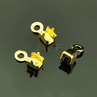 Brass Cup Chain Ends KK-E446-05-1