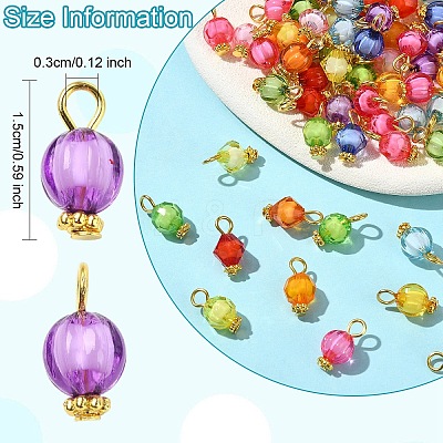 100Pcs Transparent Acrylic Bead in Bead Pendants PALLOY-YW00078-01-1