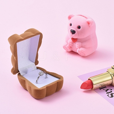 Bear Shape Velvet Jewelry Boxes VBOX-L002-C02-1
