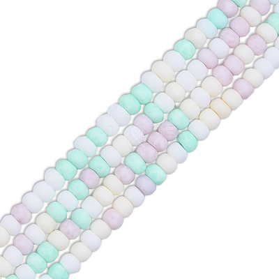 Opaque Spray Painted Glass Bead Strands GLAA-N047-07-04-1