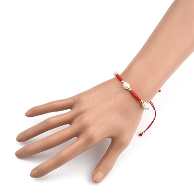 Adjustable Nylon Thread Braided Beads Bracelets BJEW-JB05384-01-1