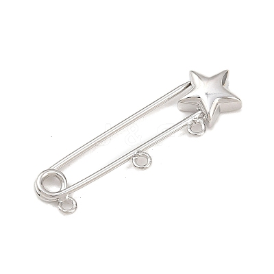 Star Brass Brooch Findings KK-Z132-01P-02-1