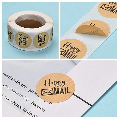 Self-Adhesive Kraft Paper Gift Tag Stickers LS-DIY-G013-A18-1