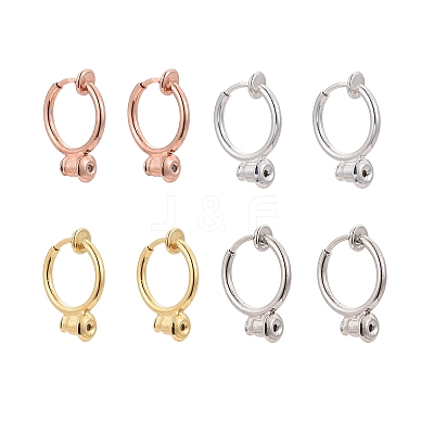 8Pcs 4 Colors Brass Clip-on Hoop Earring Converters Findings KK-ZZ0001-12-1