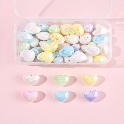 40Pcs UV Plating Acrylic Beads MACR-FS0002-18-1