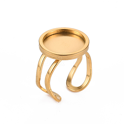201 Stainless Steel Cuff Ring Findings STAS-S080-040C-G-1