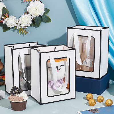 Rectangle Paper Gift Bags ABAG-WH0048-09D-1