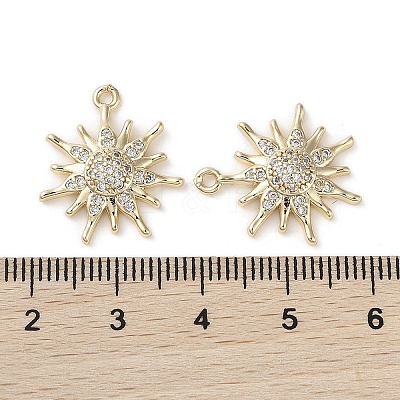 Brass Micro Pave Clear Cubic Zirconia Pendants KK-G491-10G-1