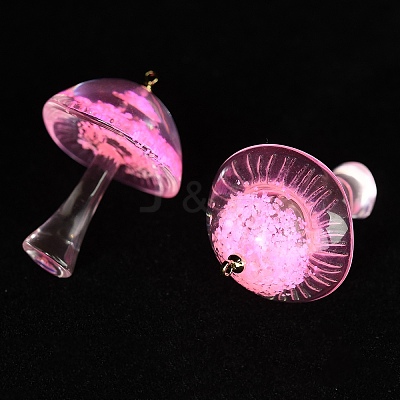 Luminous Epoxy Resin Mushroom Pendants RESI-C054-01D-1